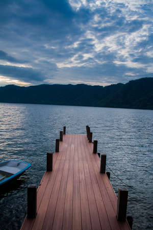 Blue sky on lake