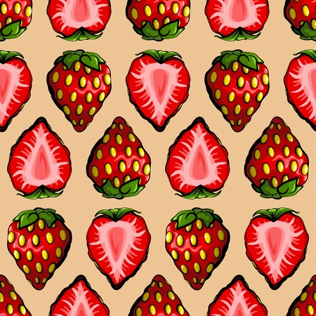 Seamless strawberry patternのイラスト素材