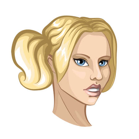 Portrait of young blond woman with natural make-upのイラスト素材