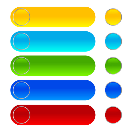 Shiny web buttons different color iconsのイラスト素材