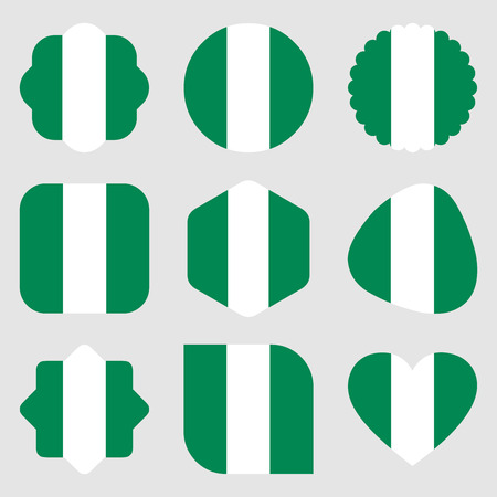 nigeria africa flags illustration vector downloadのイラスト素材