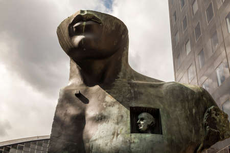 PARIS, FRANCE - AUGUST 29, 2016: Le Grand Toscano, The Great Toscano, Sculpture by Igor Mitoraj 1983. La Defense: open-air museumのeditorial素材