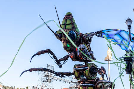 NICE - FRANCE - March 03, 2014: King of carnival 2014. The theme of Nice carnival is the gastronomy. A dragonのeditorial素材