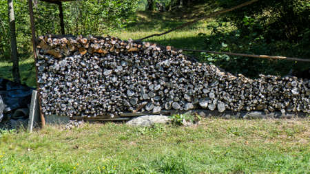 Cut wood, firewood for the winterの写真素材