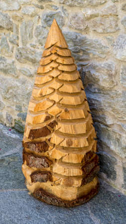 Christmas tree carved in wood. Valsesia craftsmanship
の写真素材