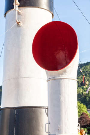 Air intake of steam engine boatの写真素材