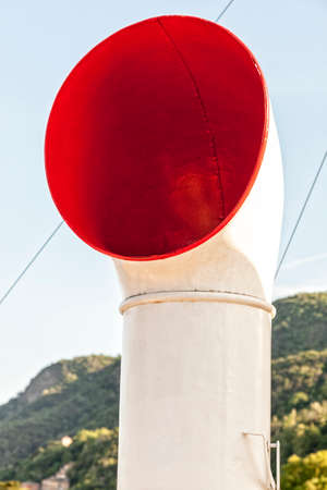 Air intake of steam engine boat. の写真素材