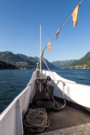  Summer view from ship board on  Como Lake. Italyの写真素材