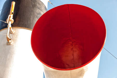 Air intake of steam engine boatの写真素材