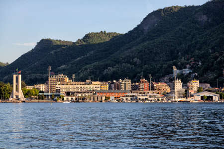 Panoramic view of Como sport village. Como Lake. Italyの写真素材