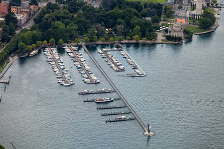 The port and the gardens at the lake. Como. Italy. Como Lakeの写真素材