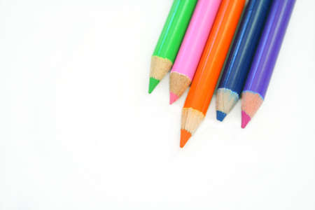 Colorful pencils isolated on a white backgroundの写真素材