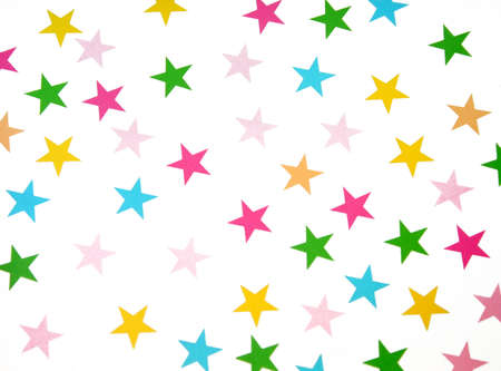   Different colored stars on a white background.の写真素材