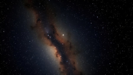 Elegant, luminous chains of star clusters weaving through the velvet blackness of space like a celestial necklace.の素材