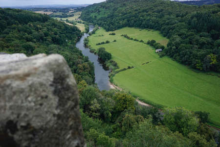 A high angle view of the River Wye from Symonds Yat Rockの写真素材