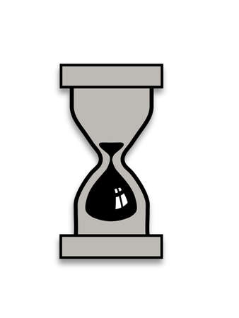 Illustrated Hourglass over a white background