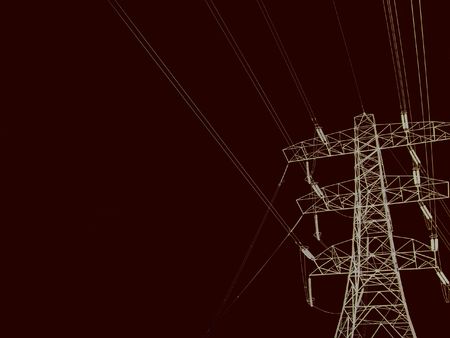 Illustration of a Power pylon and cablesの写真素材