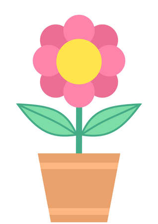 Illustration of a flower in a potの写真素材