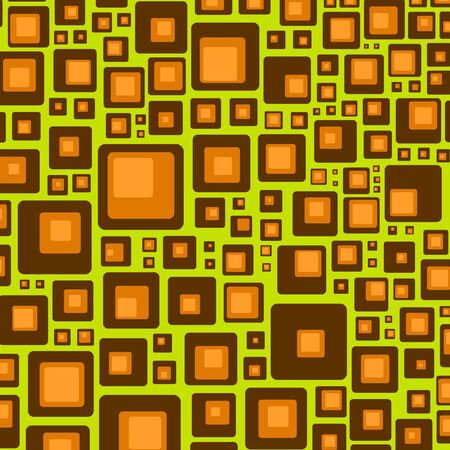Abstract retro rounded squares over a green backgroundの写真素材