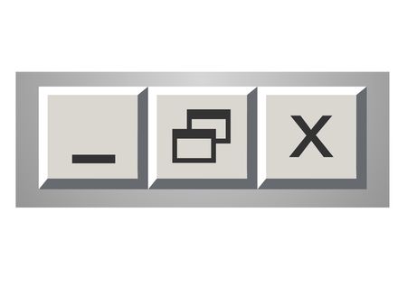 Minimize restore and close icons