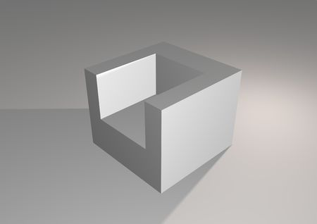Simplistic illustrated grey chair with shadowの写真素材