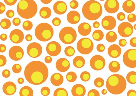 Orange & yellow retro dots on white backgroundの写真素材