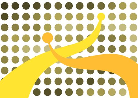 Illustration of brown dots with two curved componentsの写真素材