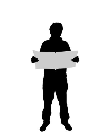 Illustration of a man reading の写真素材