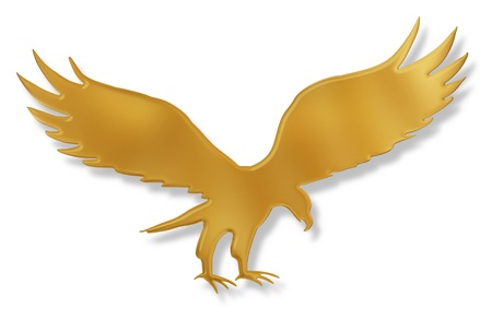 Isolated illustration of a golden Eagle with drop shadowの写真素材