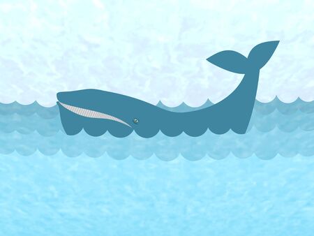 Illustration of a Baleen whaleの写真素材
