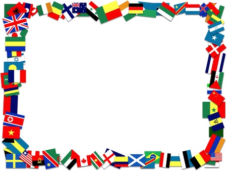 A frame made of many flagsの写真素材