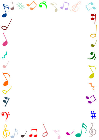 A frame made of musical symbolsの写真素材