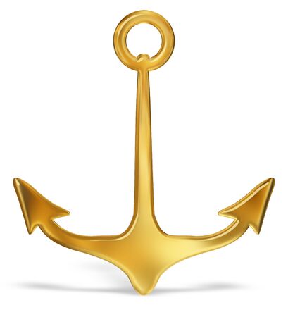 Illustration of an isolated golden anchorの写真素材