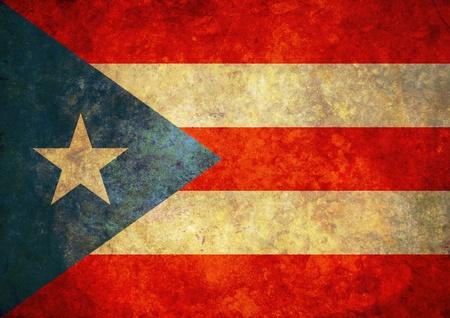 Illustration of a worn looking Puerto Rico Flagの写真素材