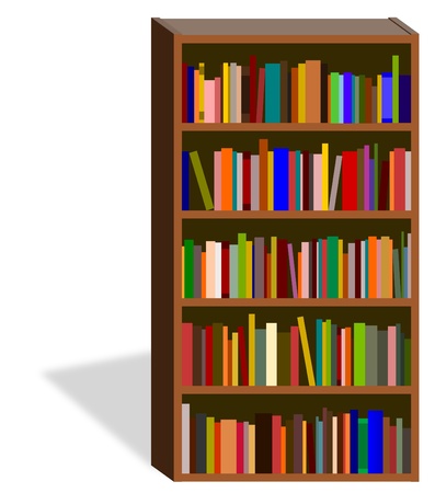Illustration of an isolated bookshelfの写真素材