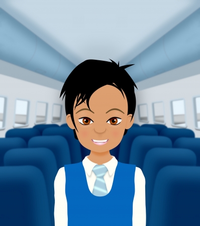 Illustration of an Air Stewardの写真素材