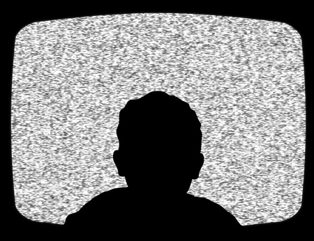 Illustration of a child watching Televisionの写真素材
