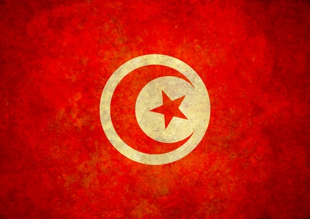 Illustration of Tunisia Flag with grunge effectの写真素材