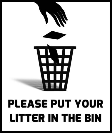 Illustration of a Litter notice signの写真素材