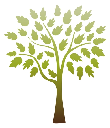 Illustration of an isolated brown and green treeの写真素材