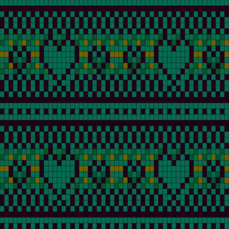 Ornamental seamless pattern. Ethnic ornament. Fabric pattern with green shade.のイラスト素材