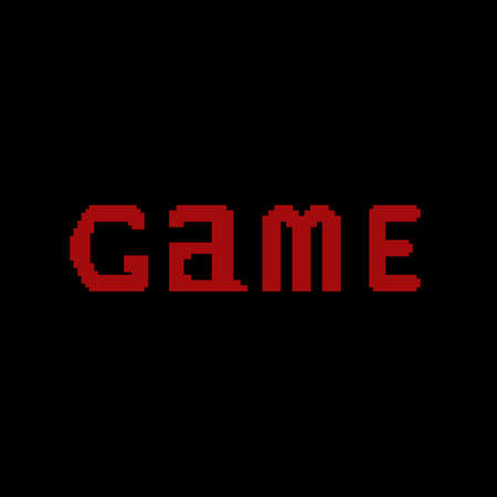 Stylish typographic poster with inscription game. Pixel letteringのイラスト素材