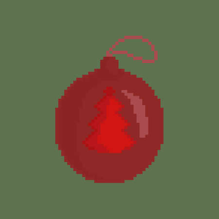 Christmas decoration. Pixel ball.のイラスト素材