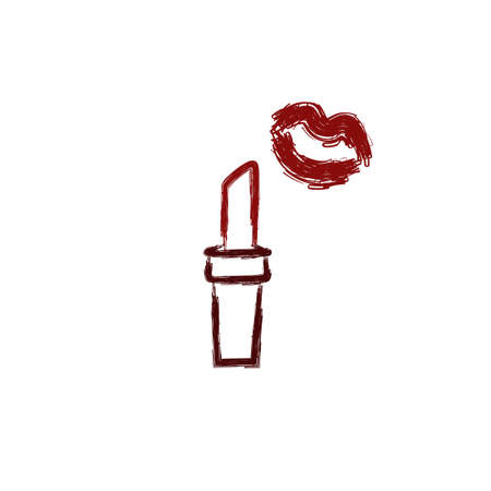 Lipstick icon. Next kiss lipstick on a white background.のイラスト素材