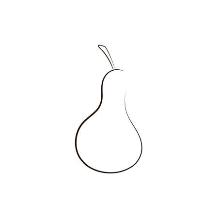 pear icon. Black and white icon.のイラスト素材