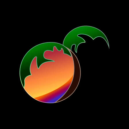 Logo of a palm tree on a dark backgroundのイラスト素材
