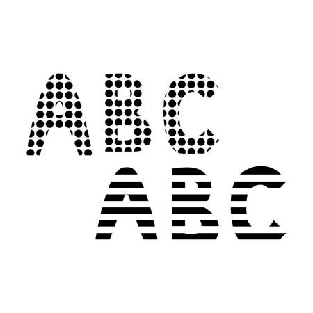 Black and white vector alphabet on white background.のイラスト素材
