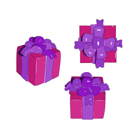 Vector illustration of gift boxes. Surprise box.のイラスト素材