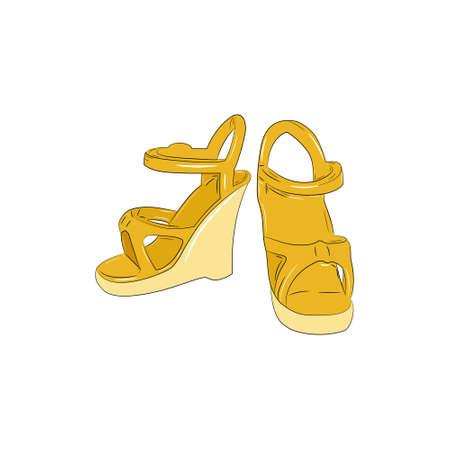 High heel shoes icon. Cartoon illustration of shoes on white backgroundのイラスト素材