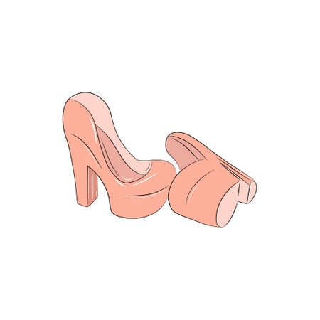 High heel shoes icon. Cartoon illustration of shoes on white backgroundのイラスト素材